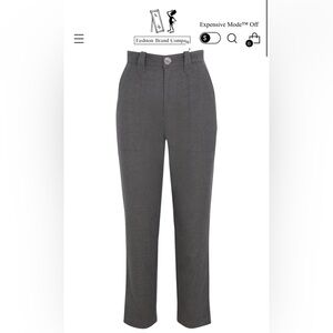 NWT Fashion Brand Company face cut out trousers dark gray 1X